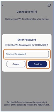 Enter Wi-Fi password