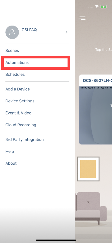 How do I set up sound detection using the mydlink app lh